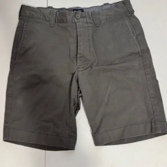 USED Men's J. Crew Flex Chino Flat Front Shorts Color Dark Grey Size 29 - Picture 1 of 2